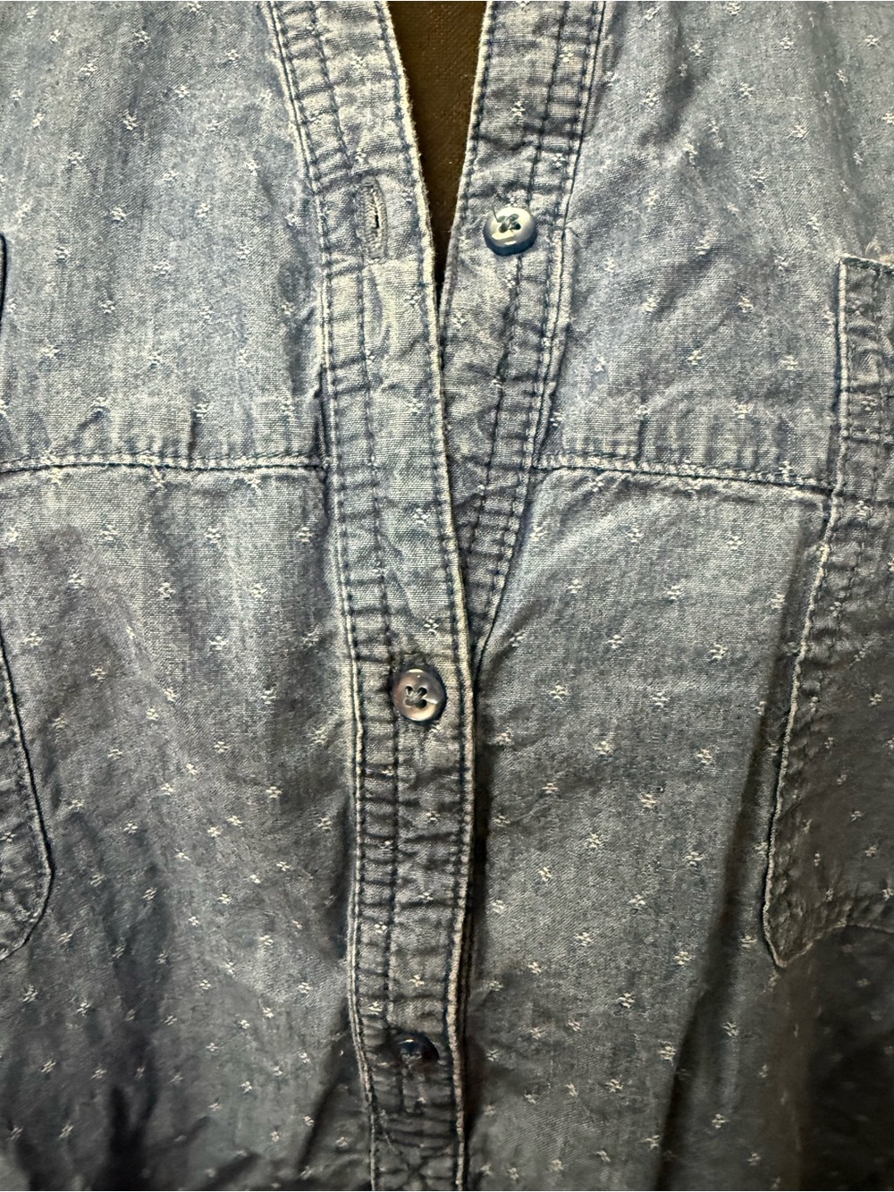 Bit & Bridle Chambray Denim Popover Tunic Shirt XL Western Boho Blue - Picture 3 of 9